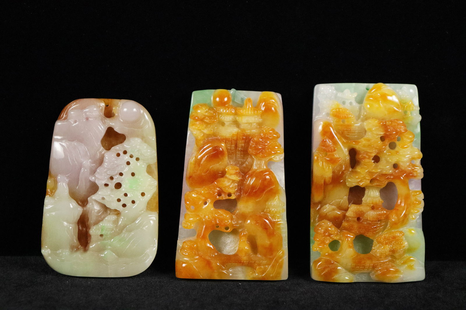3 Chinese jadeite plaques (1 of 7)