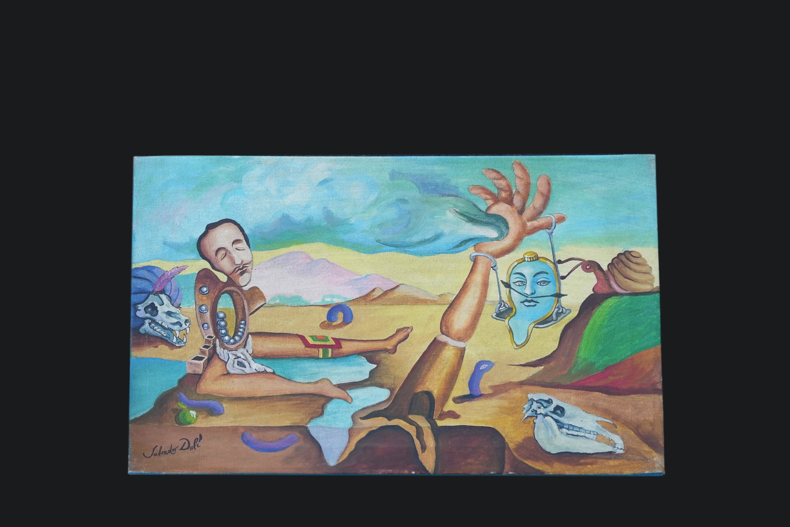 Salvador Dali fine painting: Salvador Dalifine oil painting. H: 23.5." x W: 15.5."