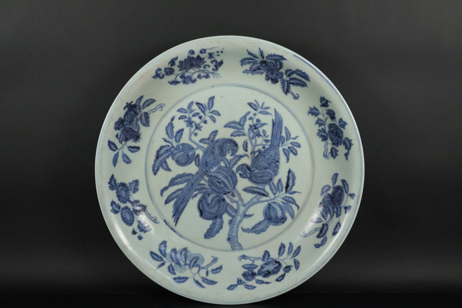 Chinese heavy b/w plate (1 of 6)
