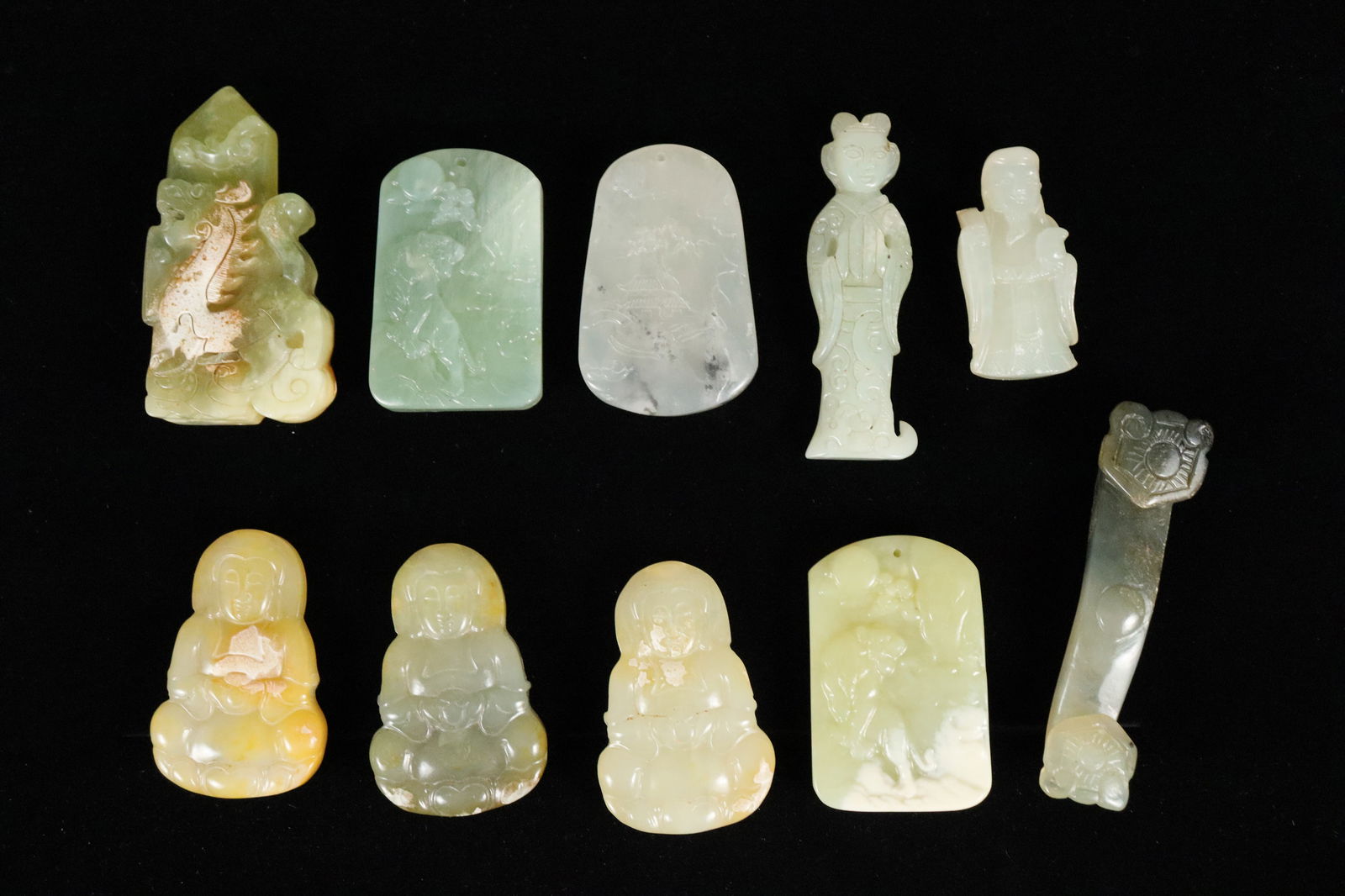 Lots Chinese jade items (1 of 7)