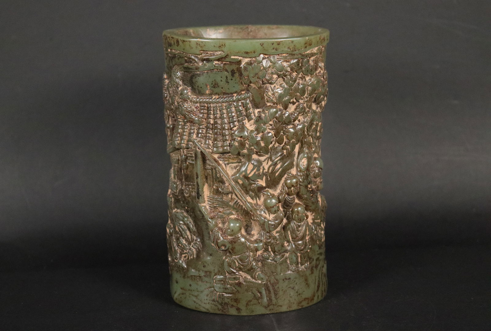 Chinese jade like brush pot (1 of 7)
