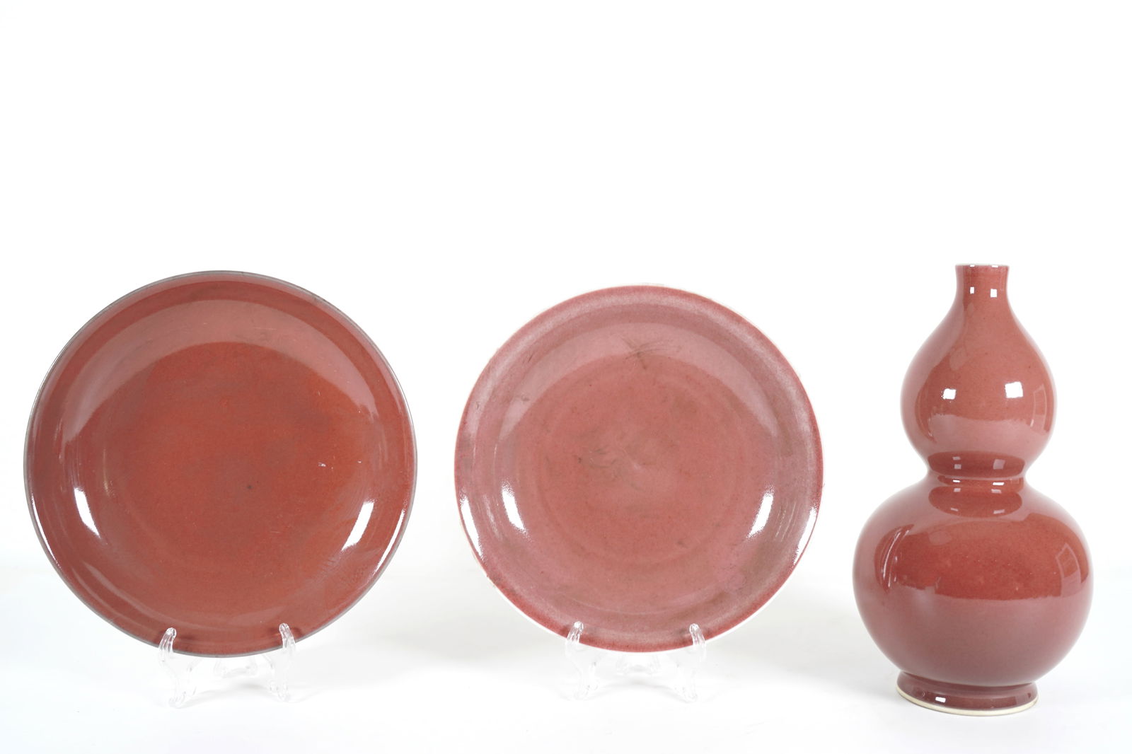 3 Chinese red poreclain items (1 of 7)