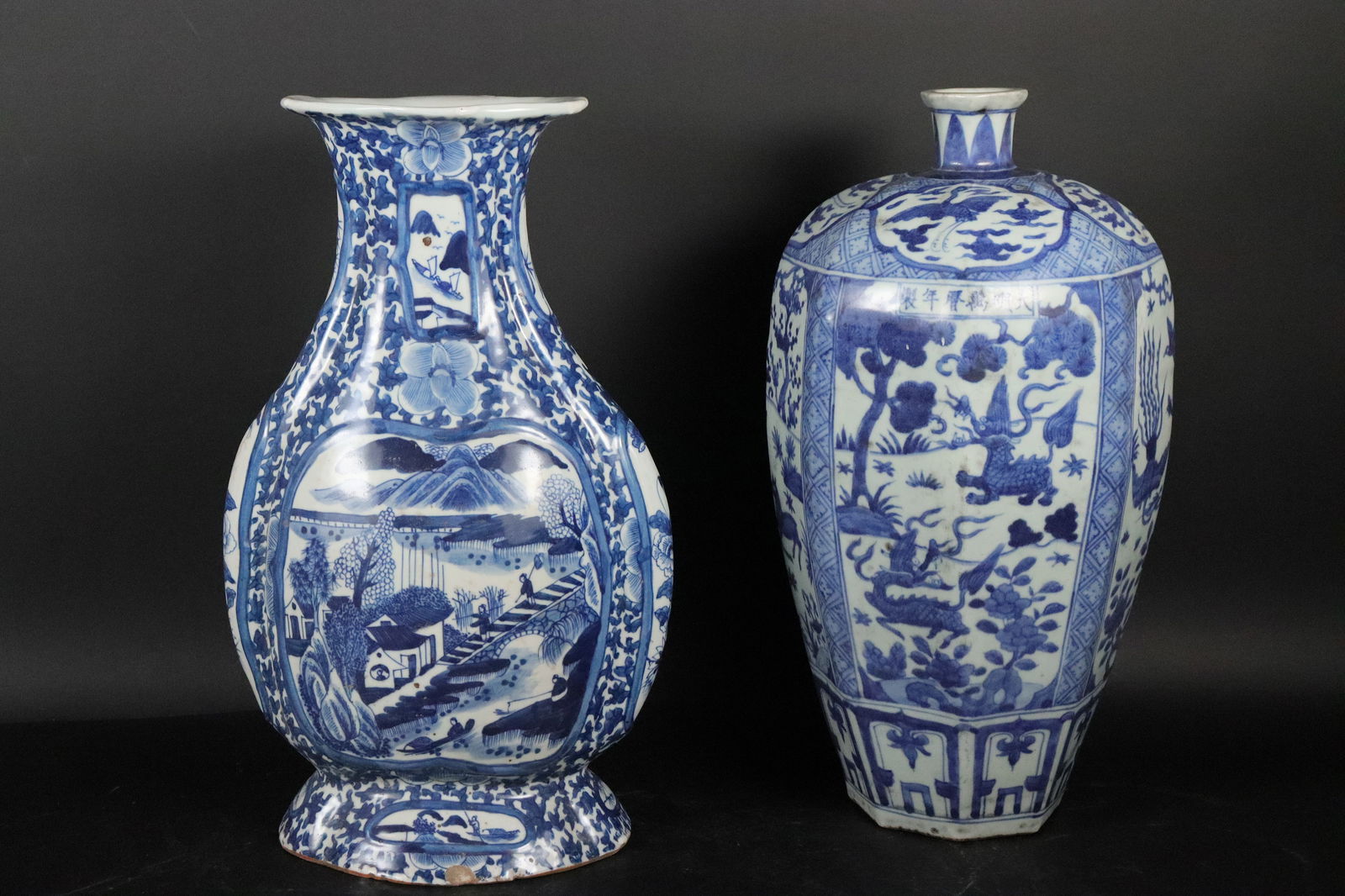2 Chinese fine b/w vase (1 of 8)
