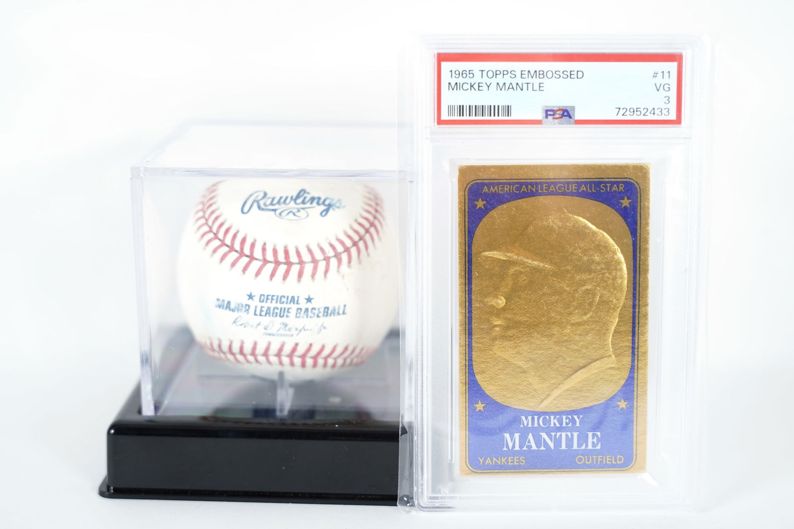 1965 Mickey Mantle card Shohei signed ball (1 of 7)