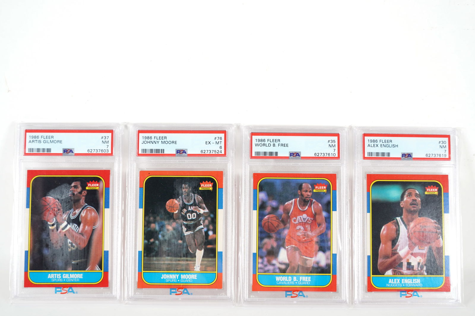 4 1986 Fleer NBA cards (1 of 7)