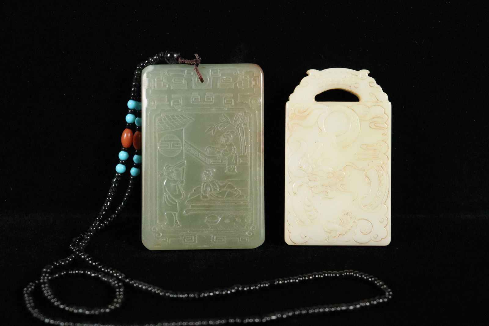2 Chinese jade plaques (1 of 7)