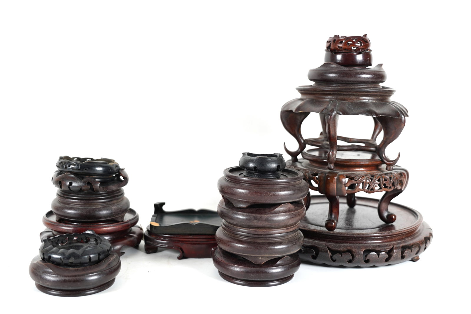 Lots Chinese wooden stands: Lots Chinese wooden stands.