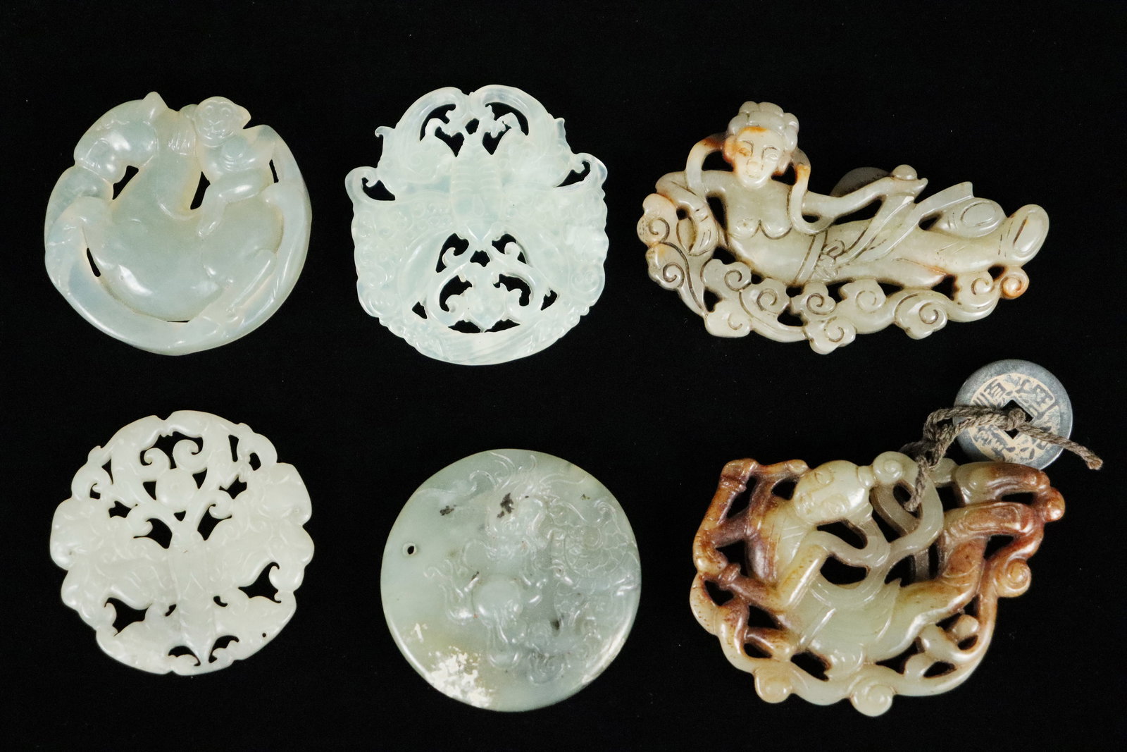Lots Chinese fine jade plaques (1 of 6)
