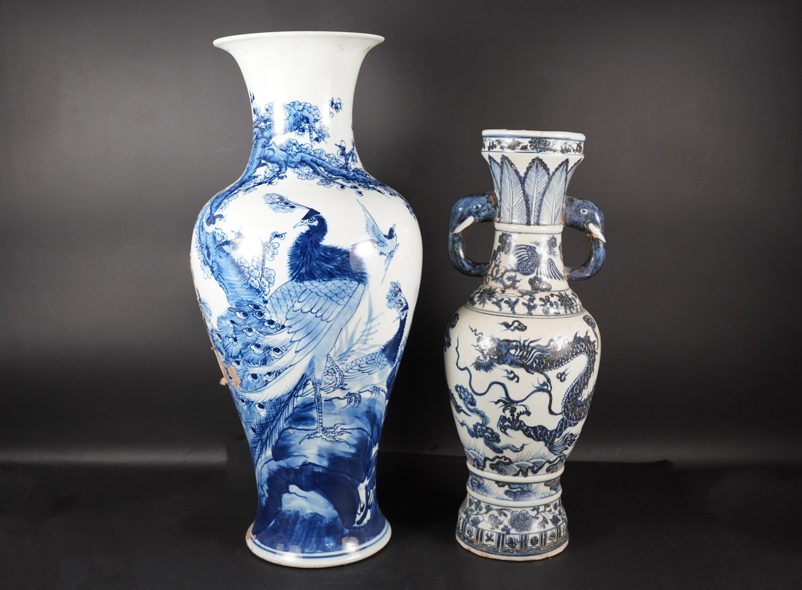 2 Chinese large b/w vase (1 of 7)