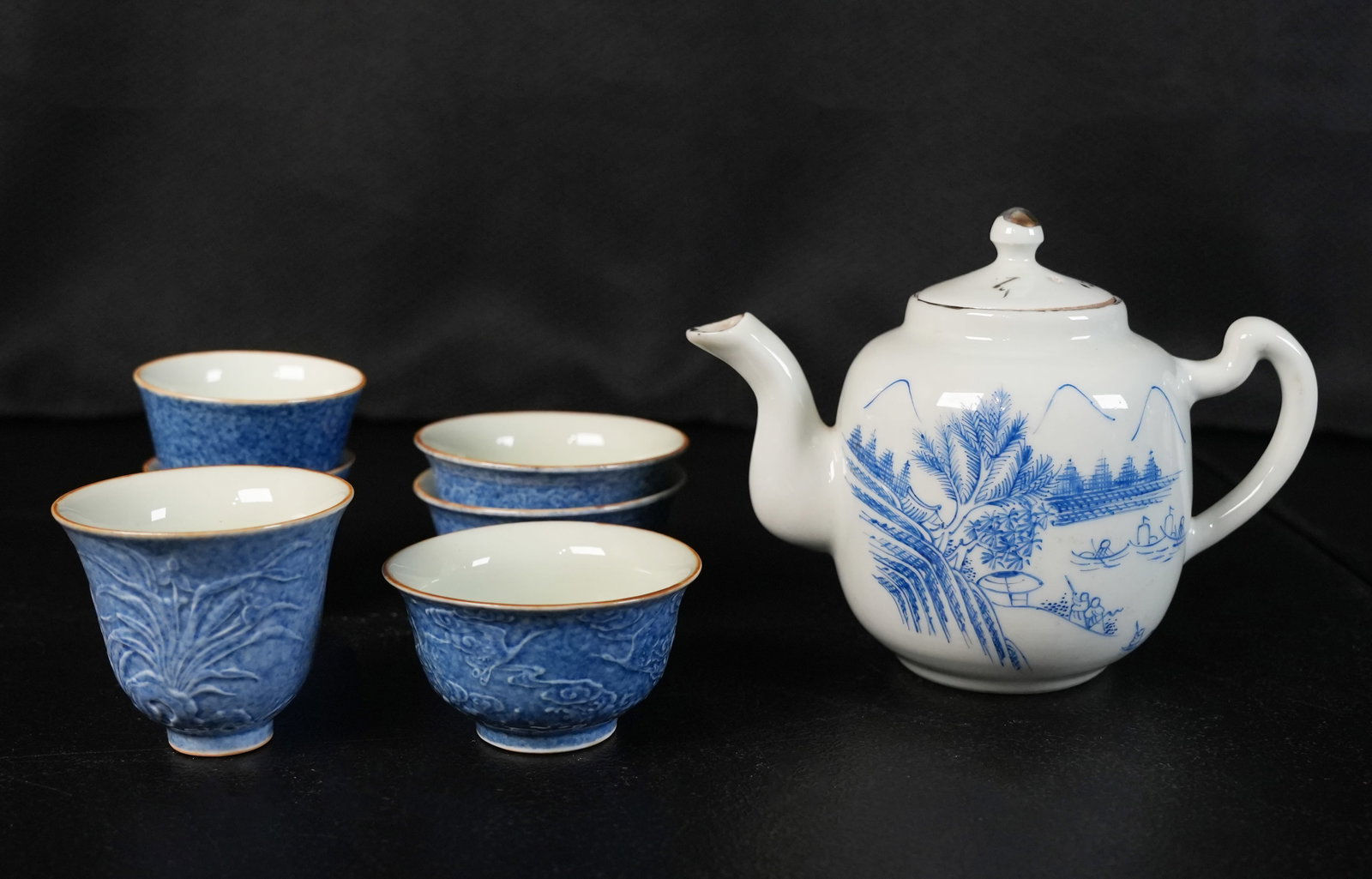 Lots Chinese tea items: Lots Chinese tea items. Largest H: 5" x W: 6.25."