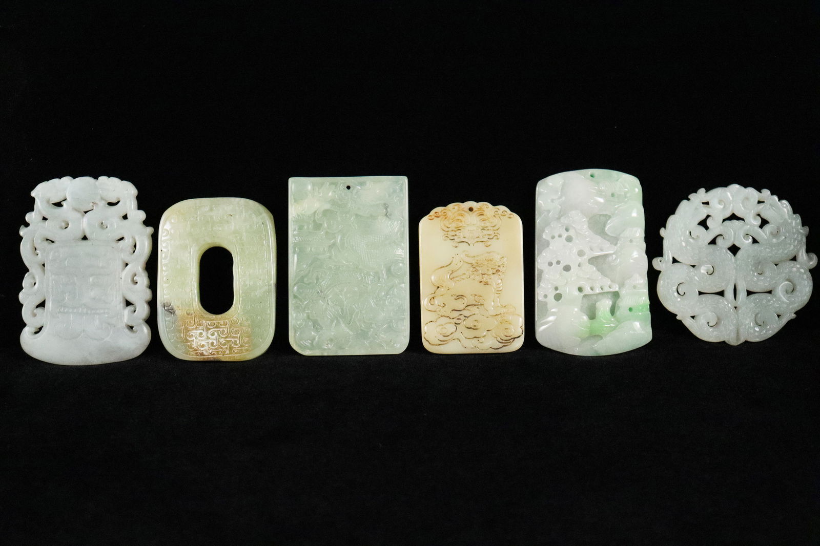 Lots Chinese jade plaques (1 of 6)