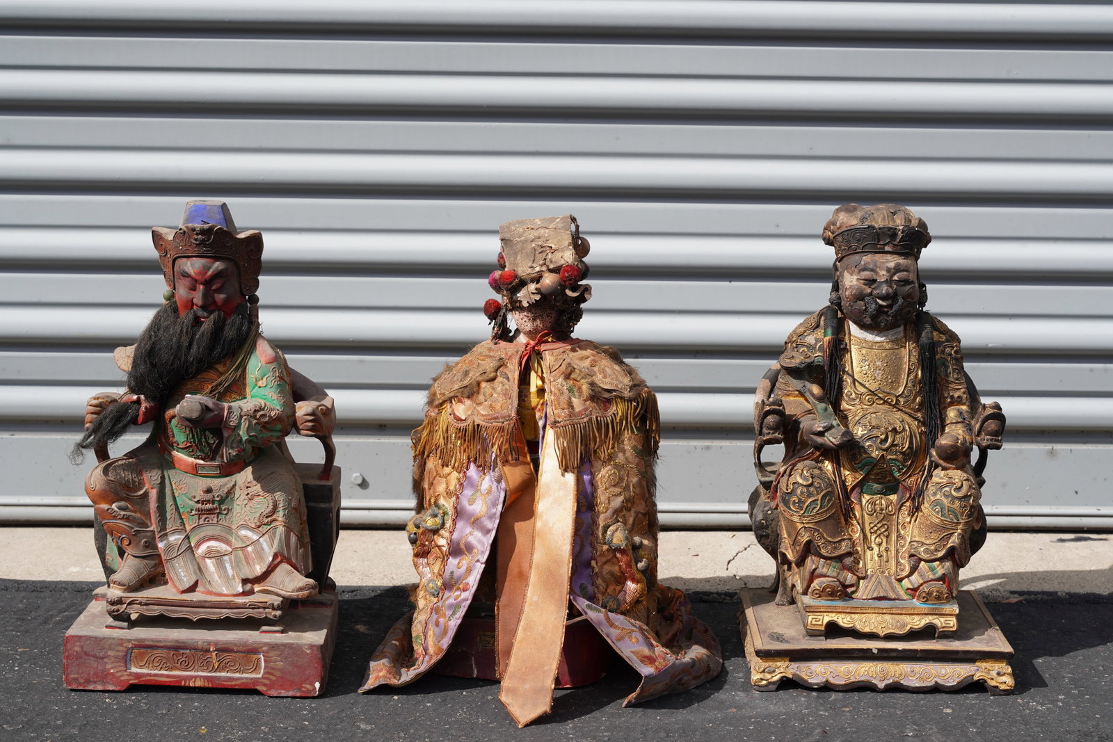 Lots Chinese camphor wood statues: Lots Chinese camphor wood statues. Condition selling it as is. Some has missing pieces.