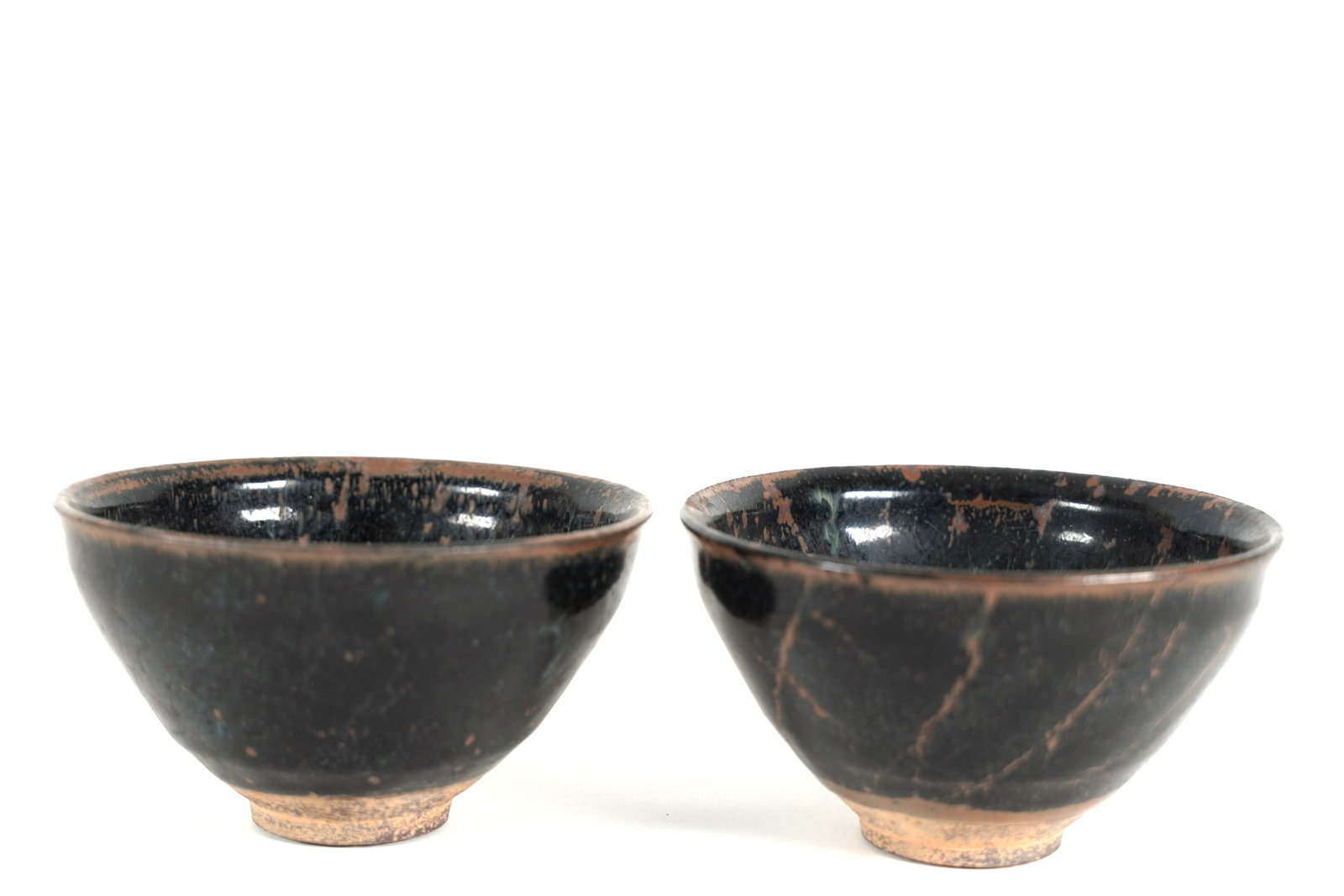 2 Chinese black bowl: 2 Chinese fine black bowl. H: 3" x W: 5.25."