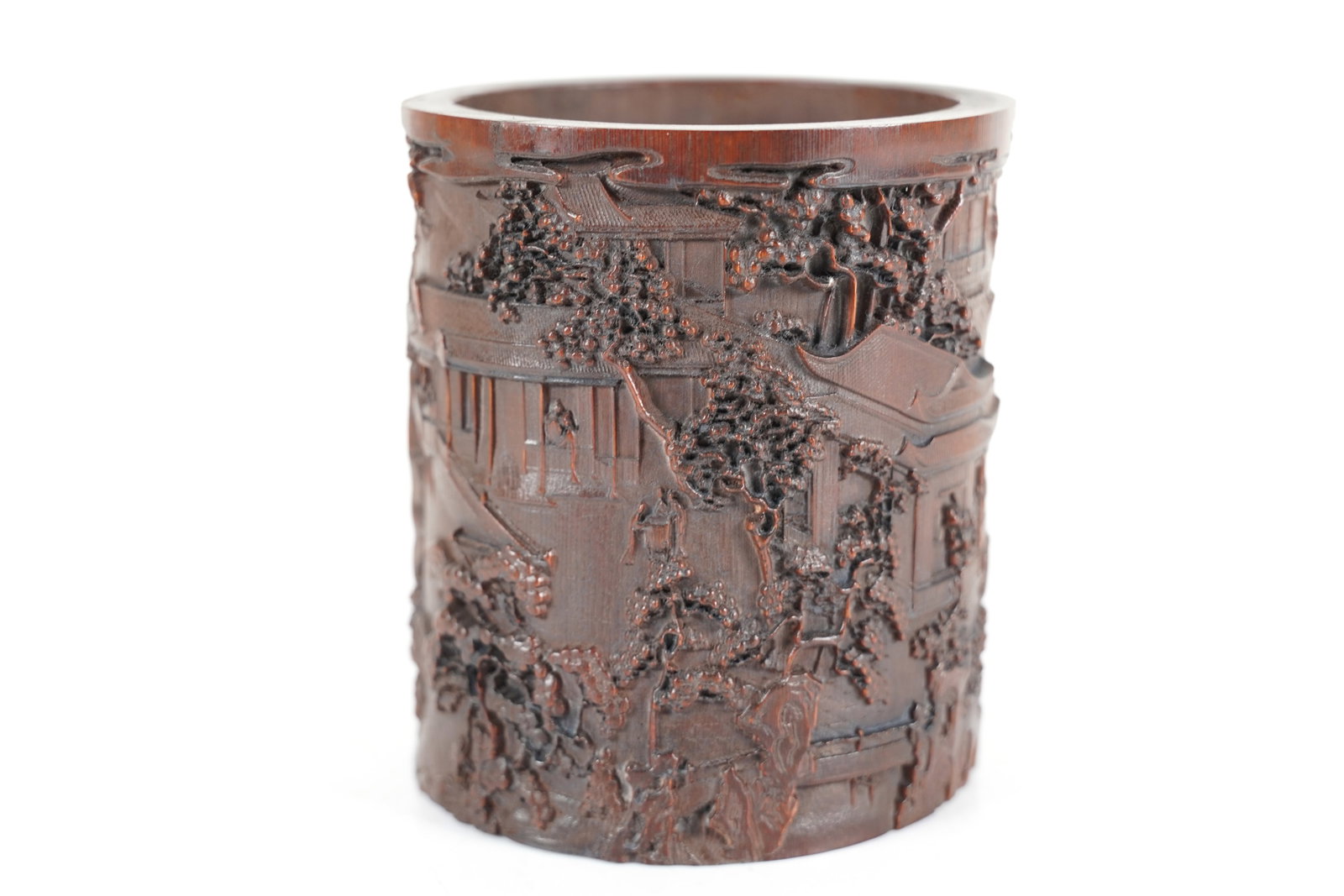 Chinese fine brush pot: Chinese fine brush pot. H: 5.9" x W: 5.25."