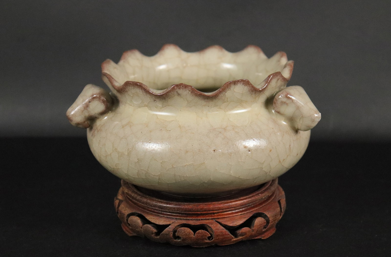 Chinese crackled washer: Chinese fine crackled washer. H: 8.25" x W: 7."