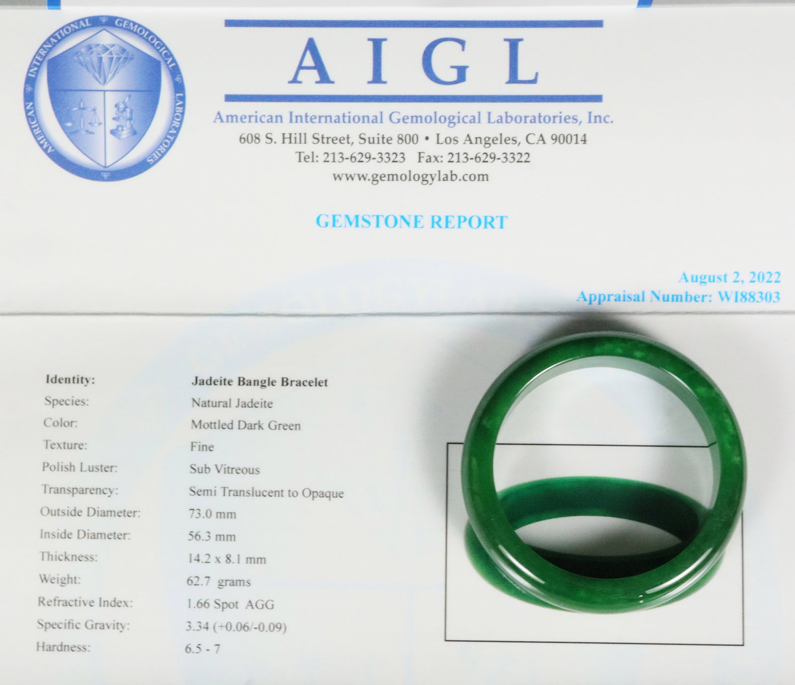 Chinese apple green bangle: Chinese apple green fine bangle.