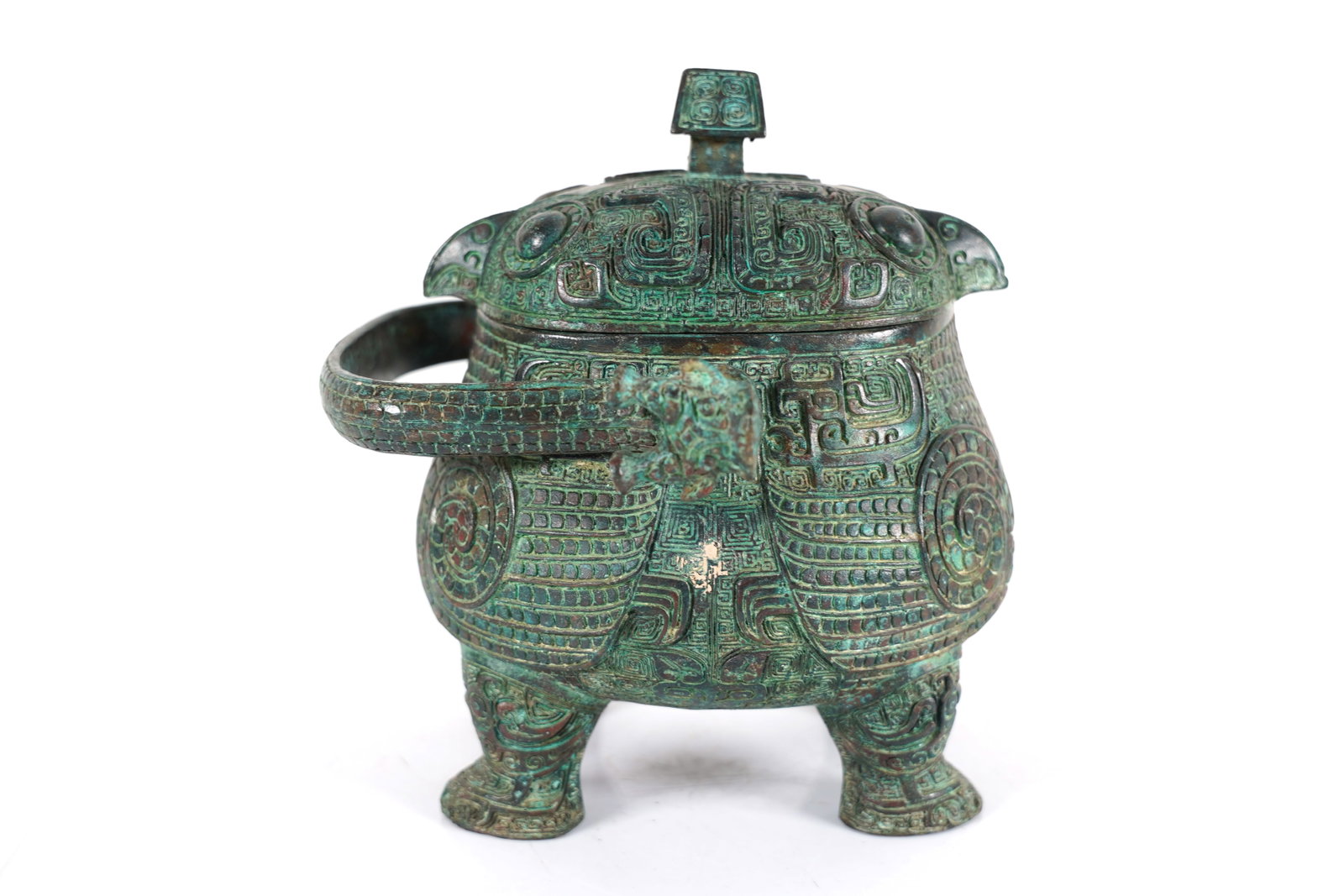Chinese bronze cup: Chinese fine bronze cup. H: 11.5" x W: 9."