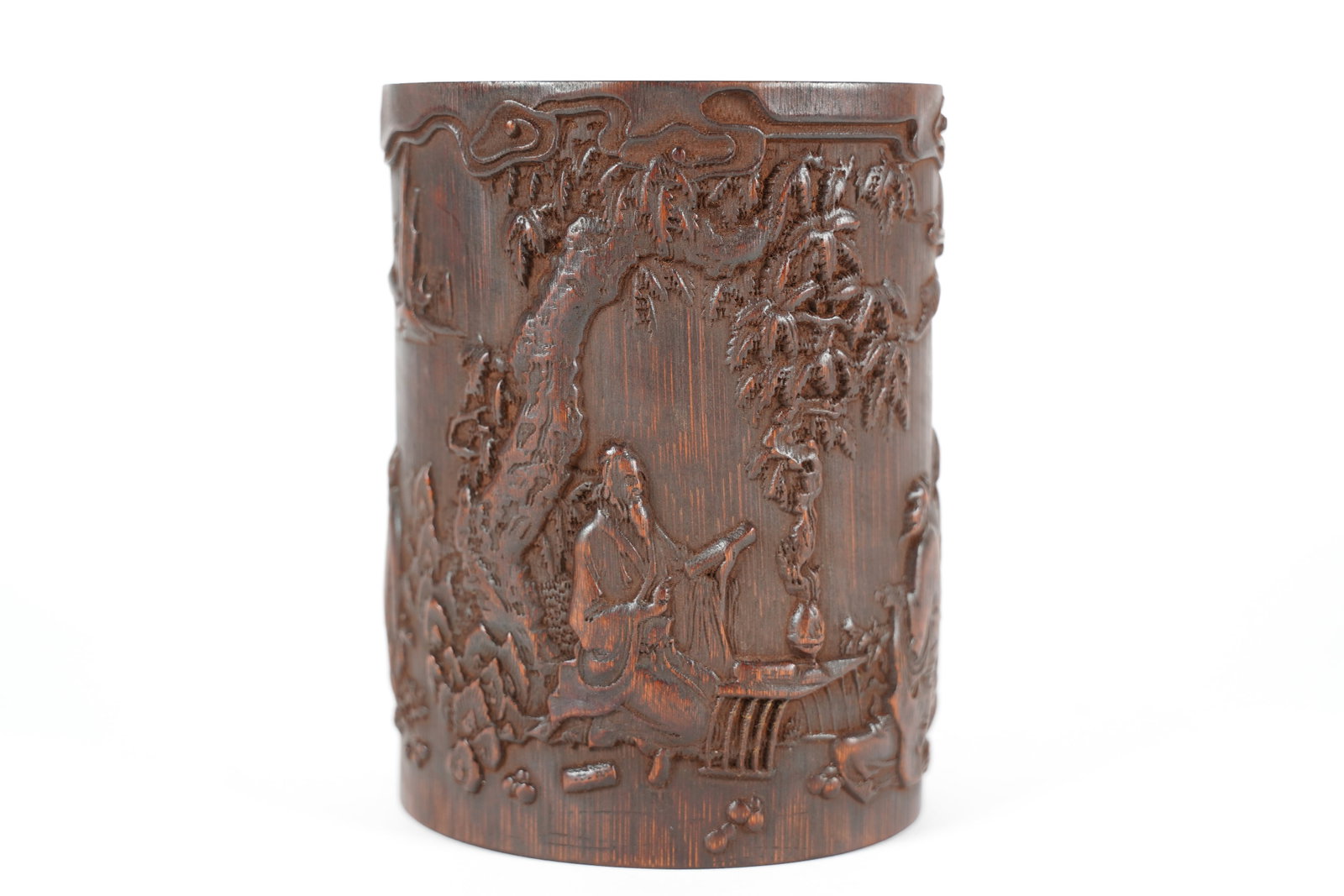 Chinese fine brush pot: Chinese fine brush pot. H: 6.5" x W: 5."