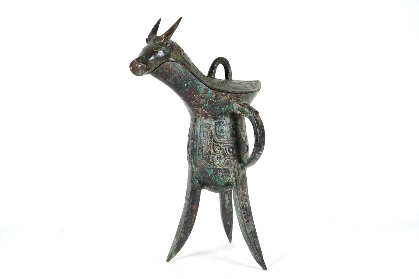 Chinese bronze fine cup: Chinese bronze fine cup. H: 19" x W: 15."