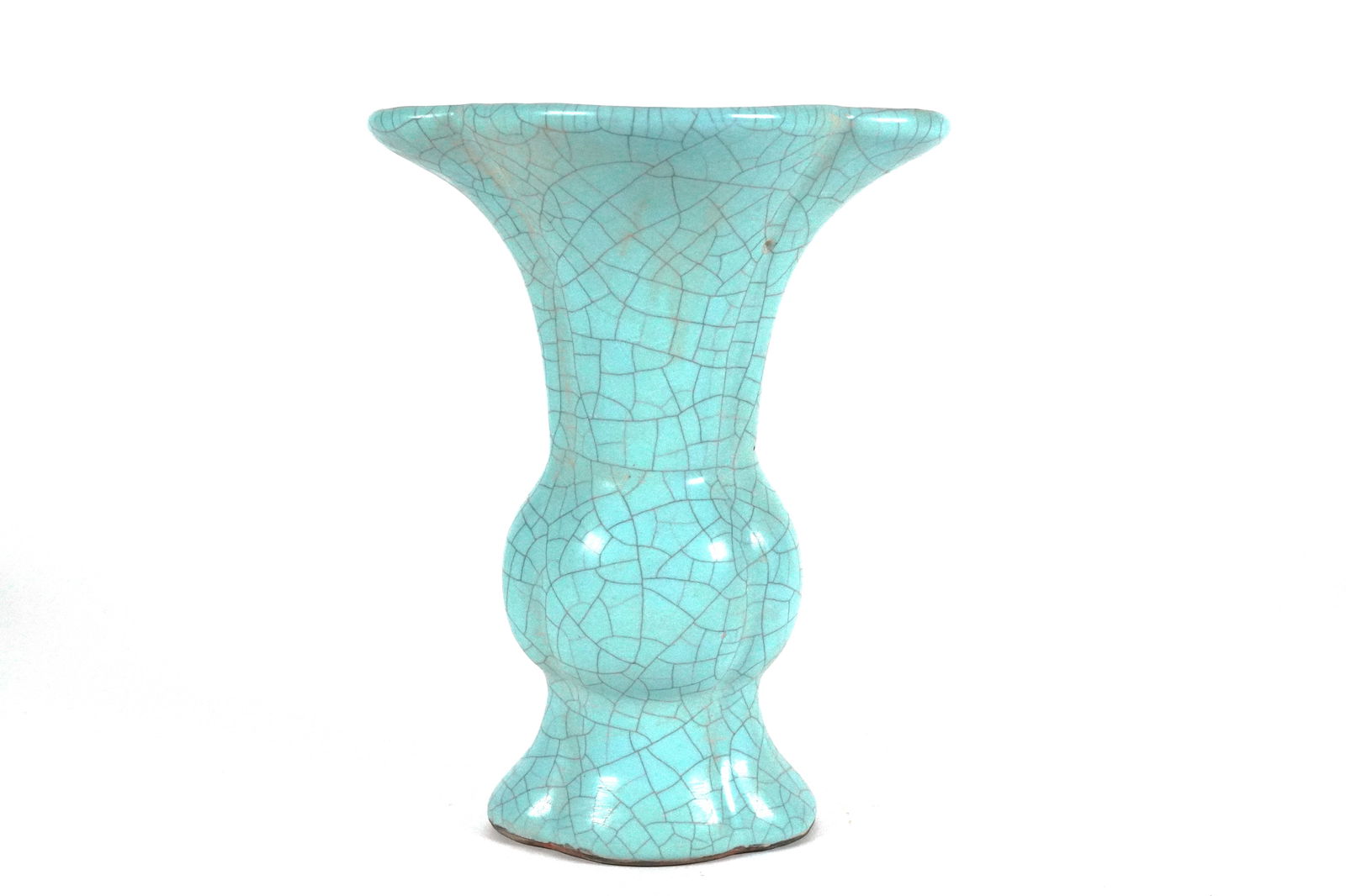 Chinese celadon fine vase: Chinese celadon fine vase. H: 6.2" x W: 7."