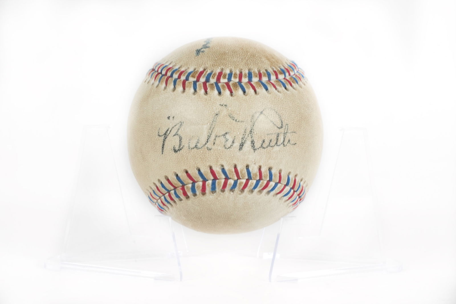 Babe Ruth baseball: Babe Ruth baseball, signature ungraded or authenticated. All sales are final. We are not a grading company, and again we are not responsible for authenticity of the ball and signature.