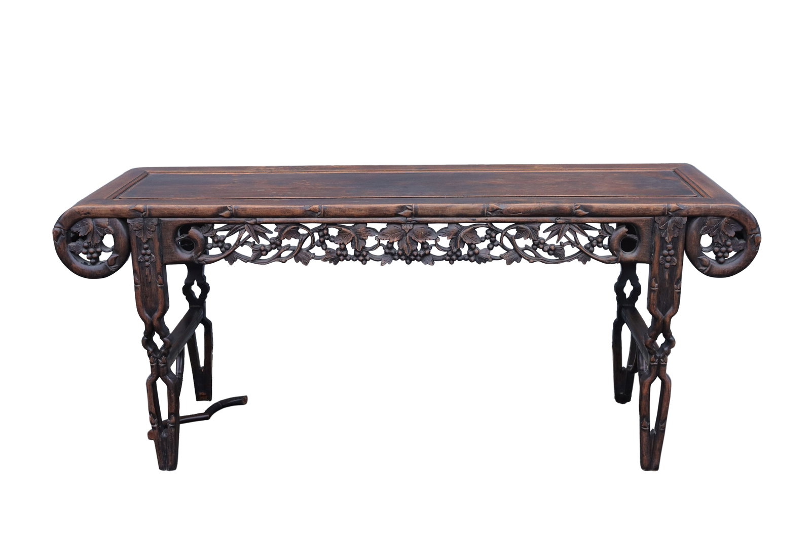 Chinese wooden altar: Chinese fine wooden carved altar, has a piece fell off, condition selling it as is. Cole collection, estate of Beverly Hills.