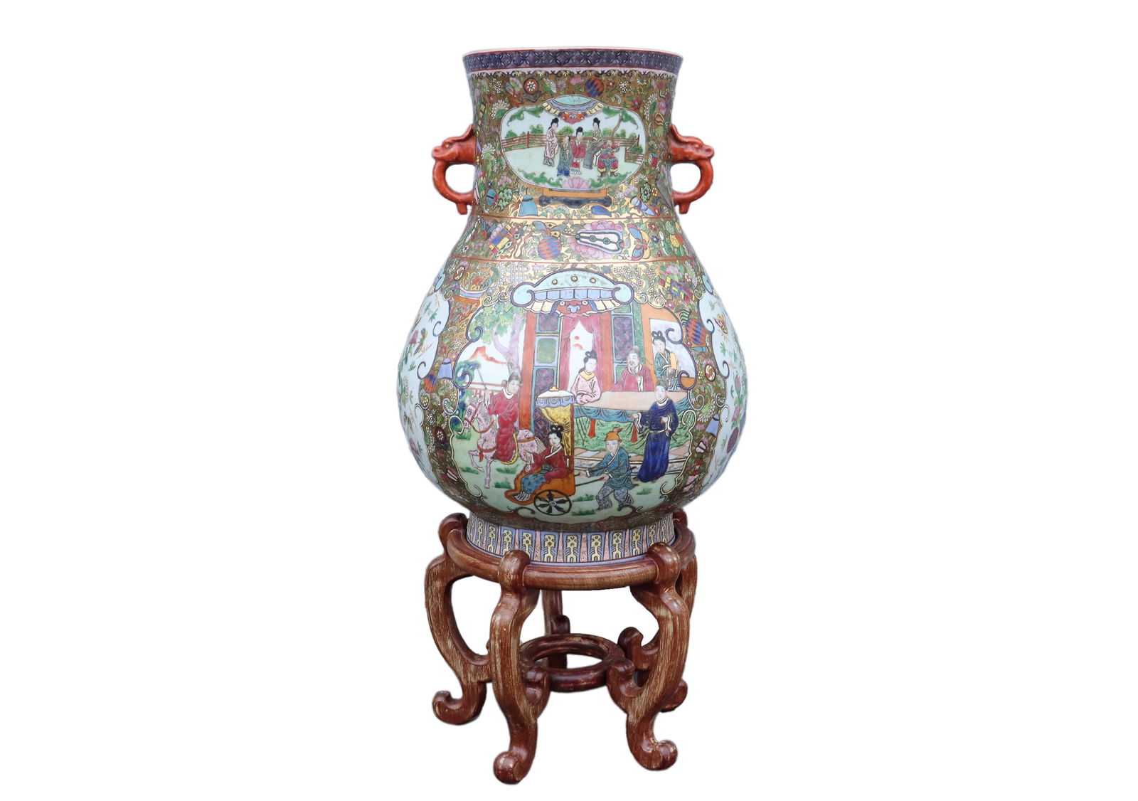 Chinese large handled vase (1 of 6)