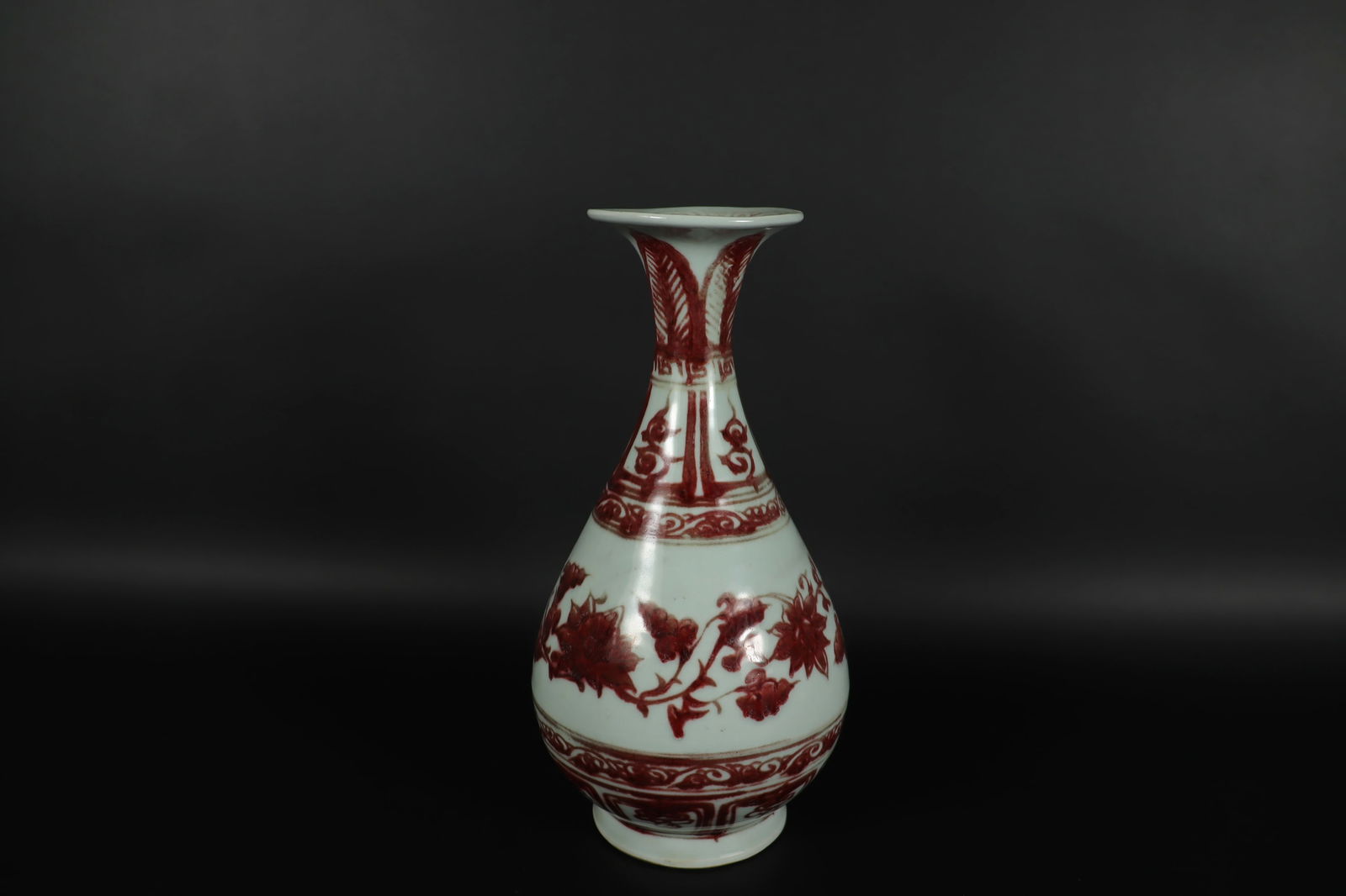 Chinese copper red vase: Chinese copper red vase. H: 9.25" x W: 5."