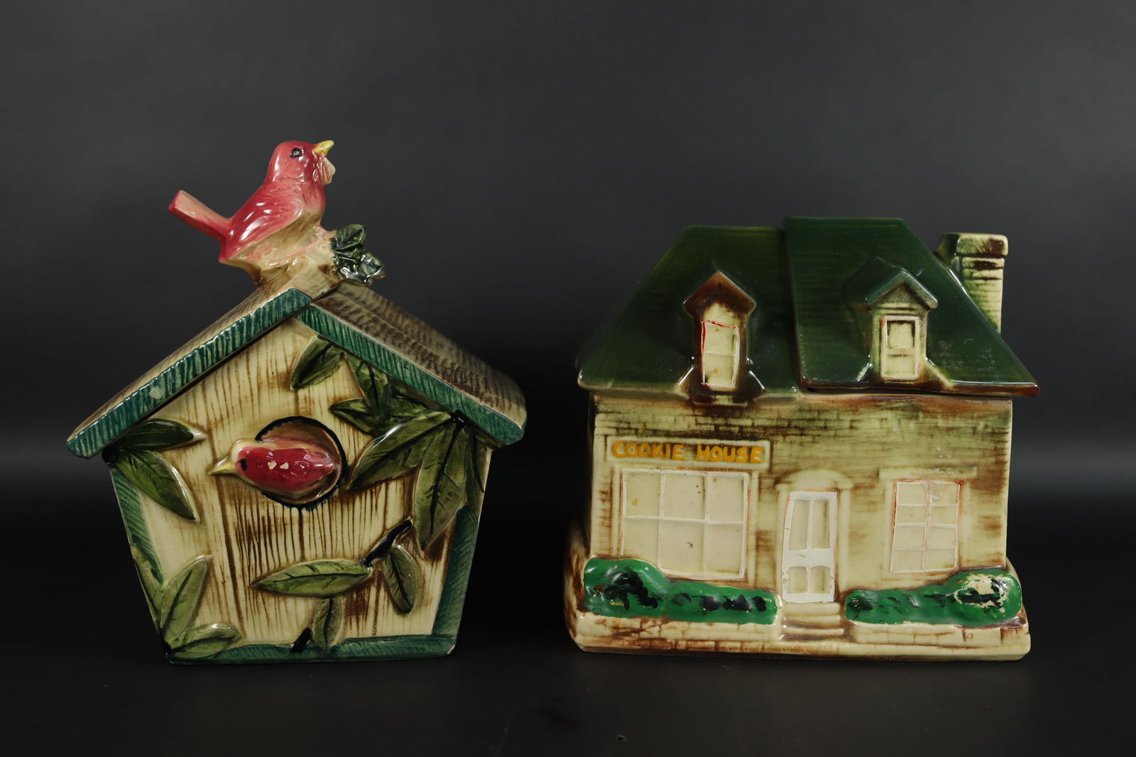 2 fine cookie jar: 2 fine cookie jar. Largest H: 8.5" x W: 8.5."