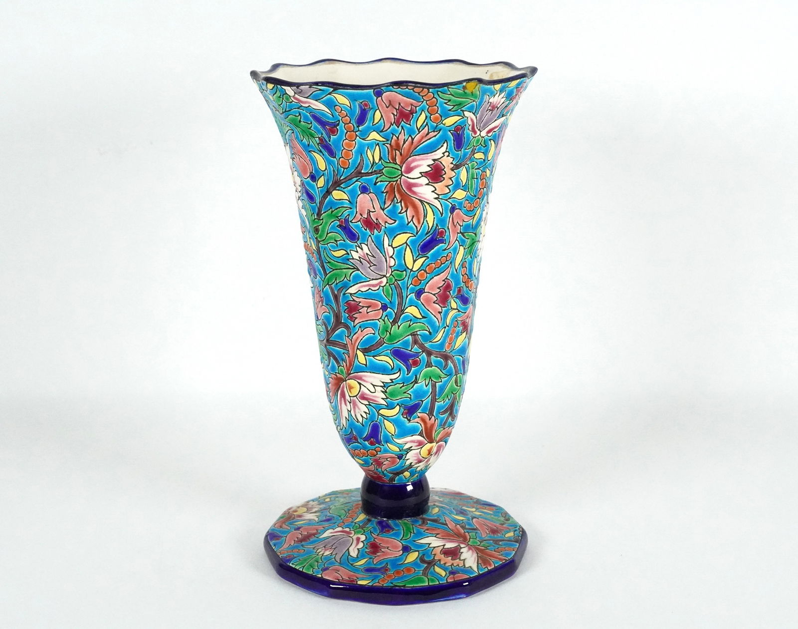 Longwy vintage tall cup: Longwy vintage tall cup. H: 10" x W: 5.5."