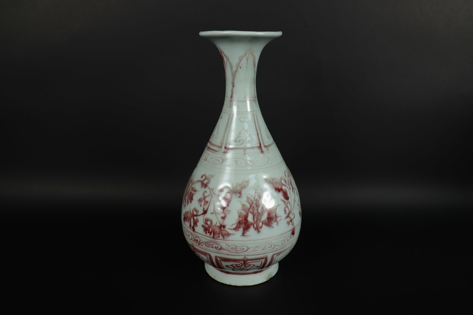 Chinese copper red vase: Chinese copper red vase. H: 9.5" x W: 5."