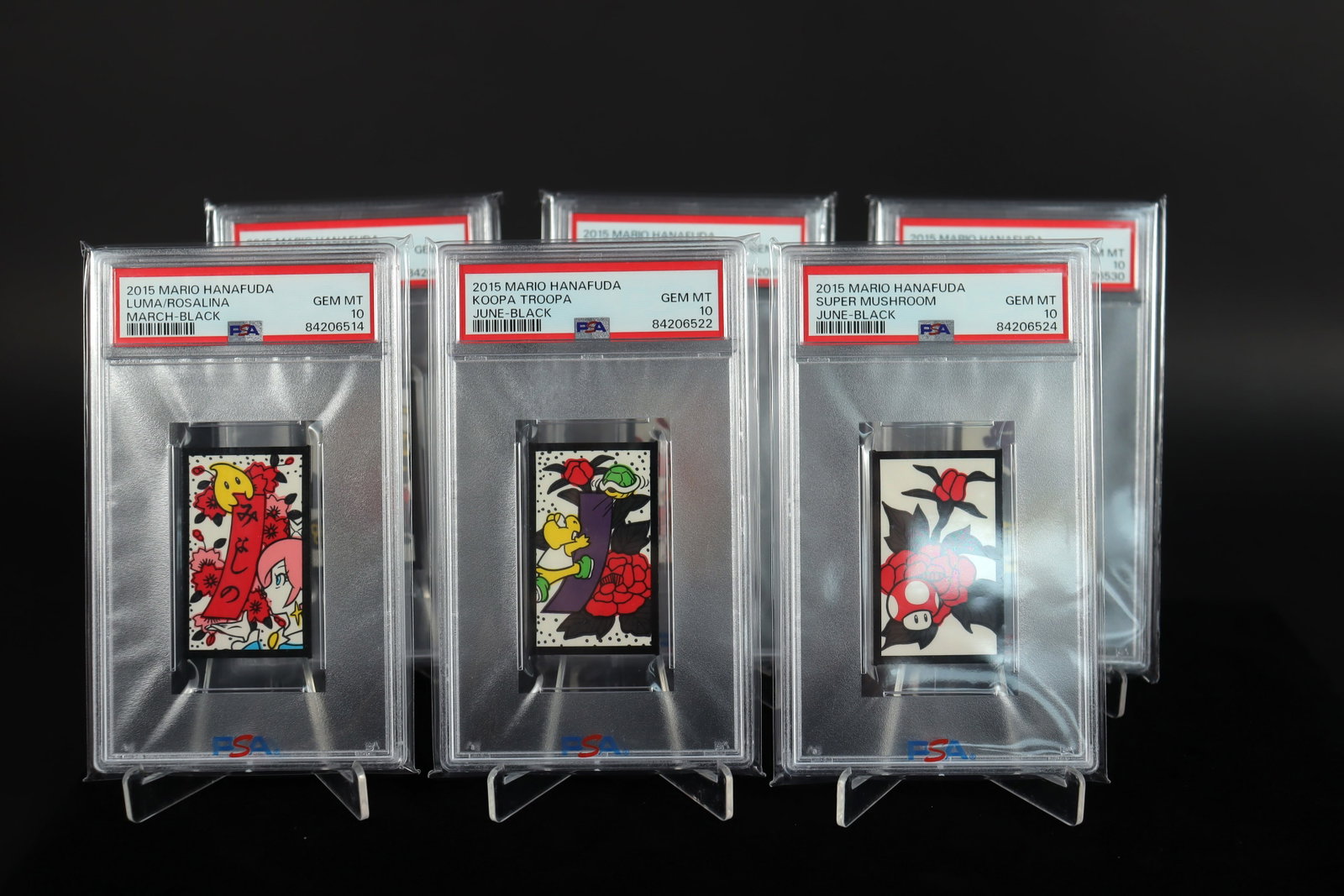 Lots Mario Hanafuda PSA card: Lots Mario Hanafuda graded PSA card. Graded 10 and 9.