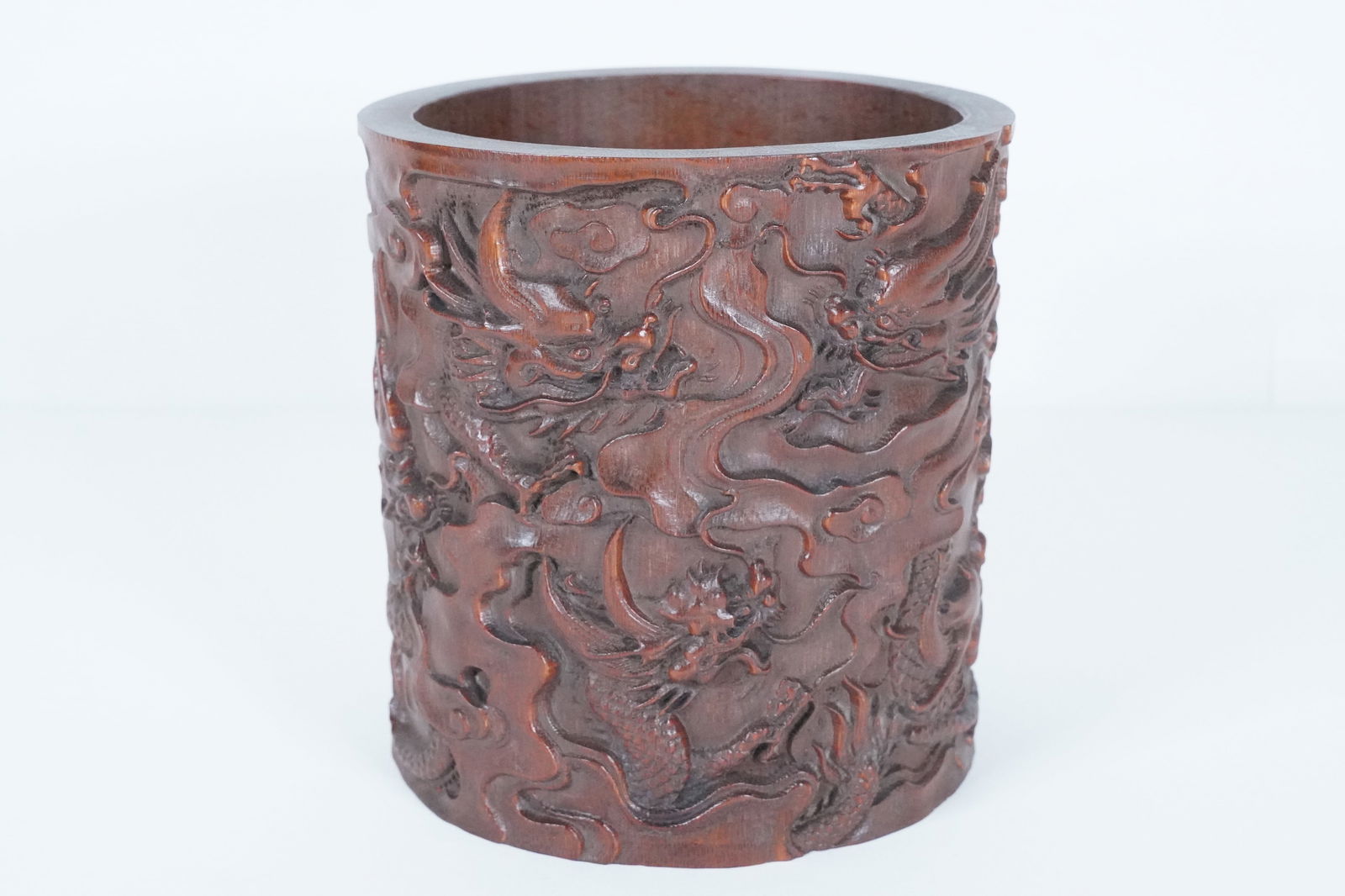 Chinese carved brush pot (1 of 7)
