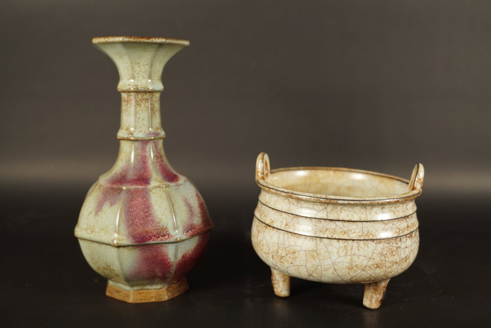 2 Chinese fine porcelains: 2 Chinese fine porcelains, largest H: 9.2" x W: 5."
