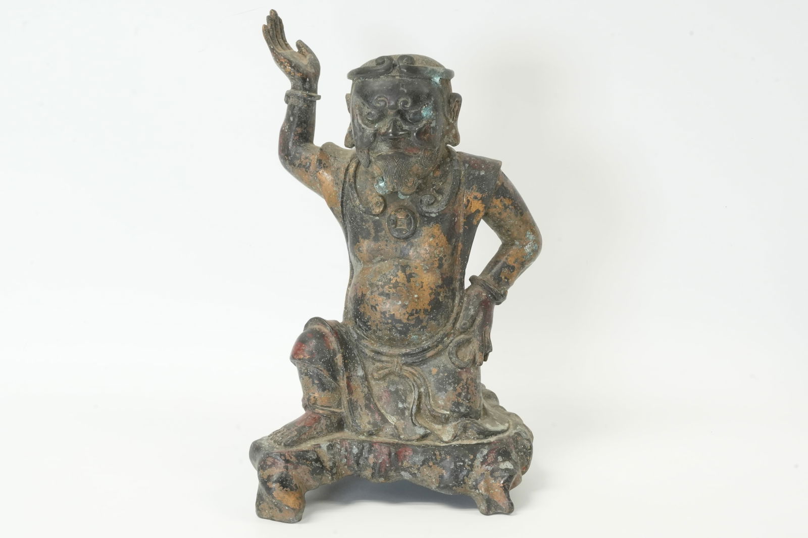 Chinese bronze carved deity (1 of 7)