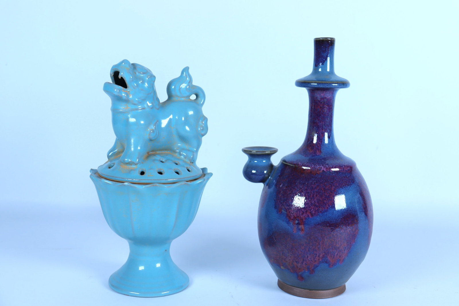 2 Chinese fine porcelains: 2 Chinese fine porcelains, largest H: 10.2" x W: 5.5."