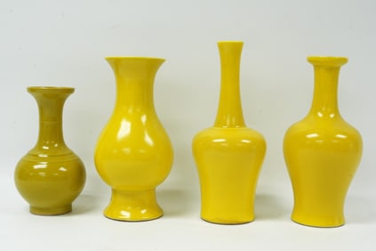 Lots Chinese fine yellow vase
