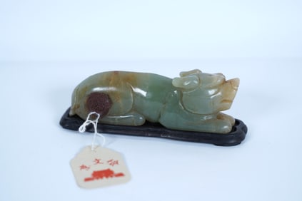 Chinese celadon jade beast