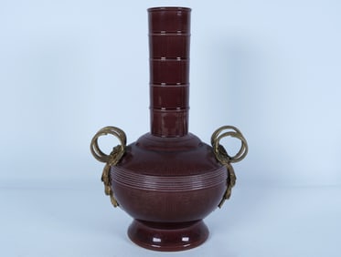 Chinese bronze handled vase