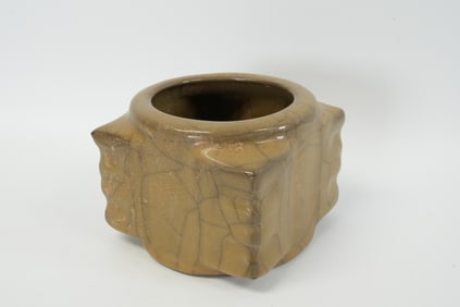 Chinese crackled square vase