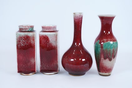 Lots Chinese red vase