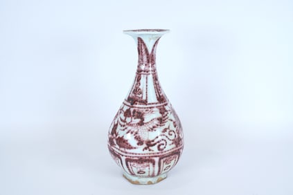 Chinese copper red vase