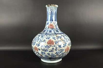 Chinese fine blue red vase