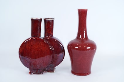 Lots Chinese red vase
