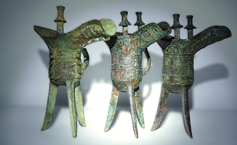 Lots Chinese bronze cups