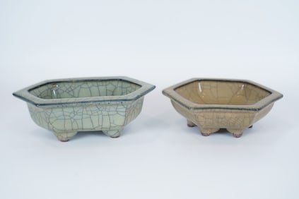 2 Chinese crackled porcelains