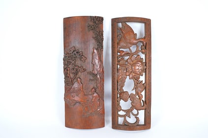 2 Chinese carved arm rest