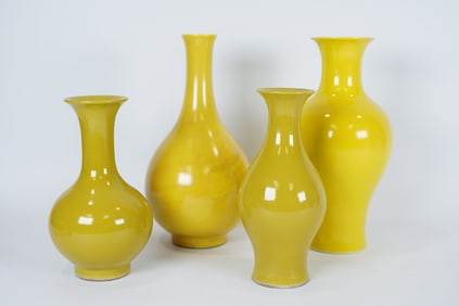 Lots Chinese yellow vase