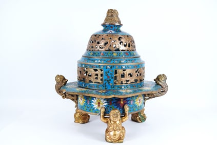 Chinese cloisonne fine pot