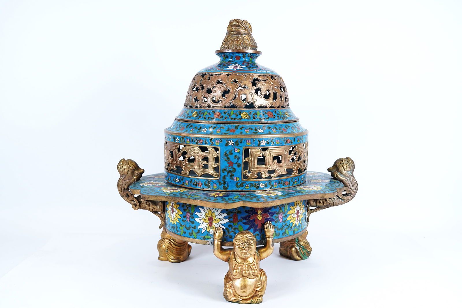 Chinese cloisonne fine pot (1 of 9)